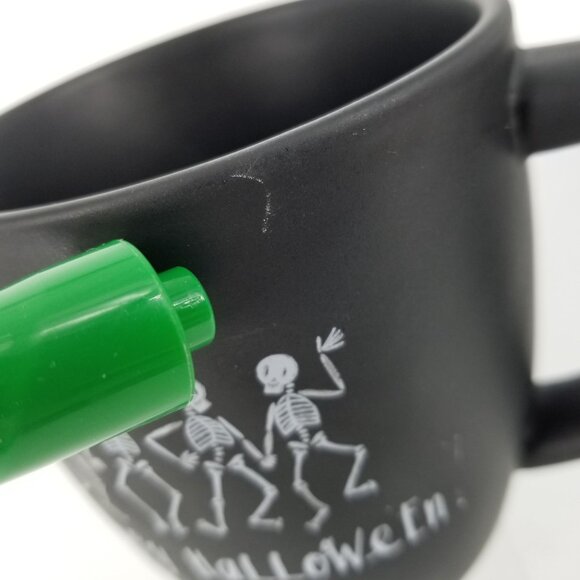 Rae Dunn Magenta Skeleton Skull Dancing Happy Halloween Mug Cup Coffee Tea Goth - Picture 7 of 10